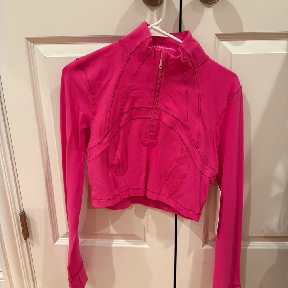Lululemon defined cropped half zip luon NWT